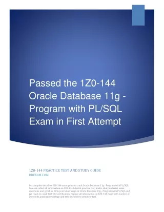 passed the 1z0 144 oracle database 11g program