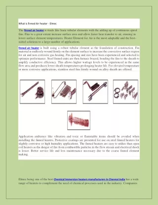 what is finned Air heater – Elmec