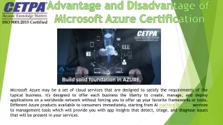 Advantage and Disadvantage of Microsoft Azure Certification Course