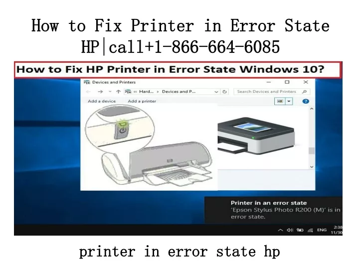 how to fix printer in error state hp call