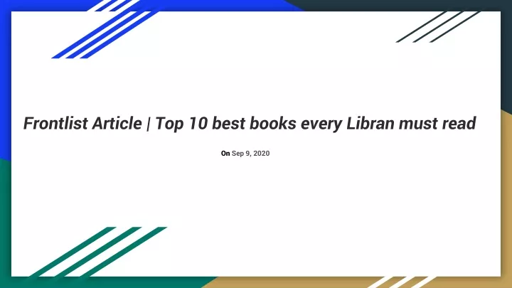 frontlist article top 10 best books every libran must read
