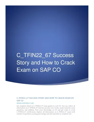 c tfin22 67 success story and how to crack exam