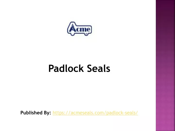 padlock seals published by https acmeseals