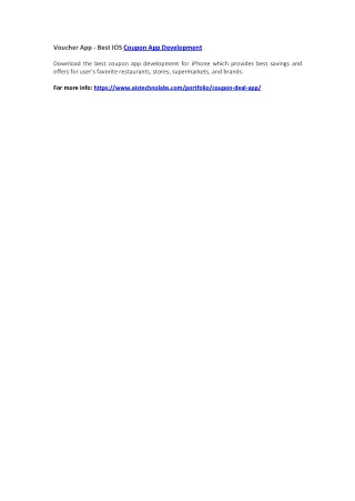voucher app best ios coupon app development