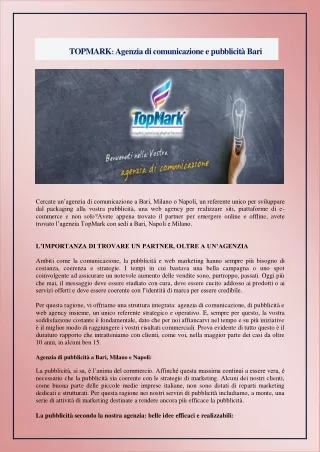 TOPMARK: Agenzia di comunicazione e pubblicità Bari
