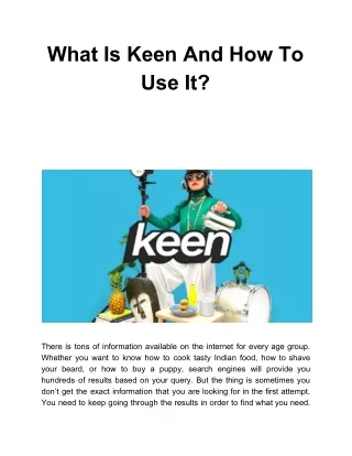 what is keen and how to use it