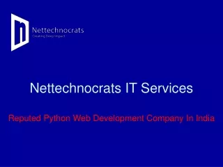 Reputed Python Web Development Company In India