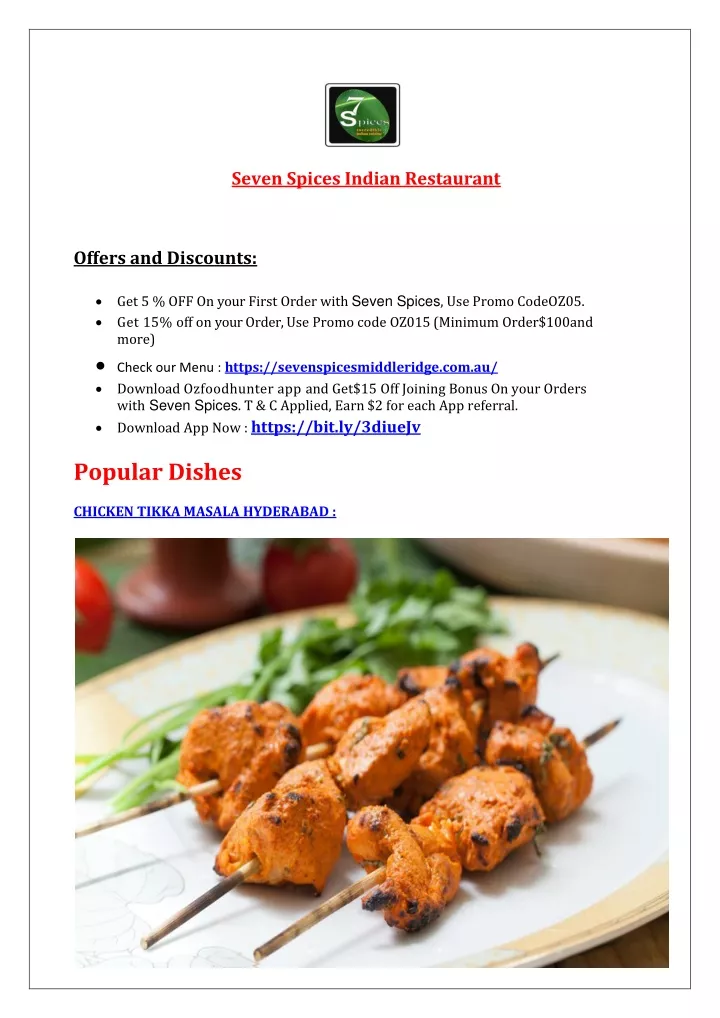 seven spices indian restaurant