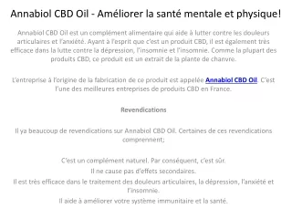 Annabiol CBD Oil - Une huile de supplément de cannabis de qualité? | critiques