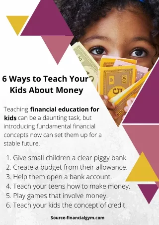 6 ways to teach your kids about money