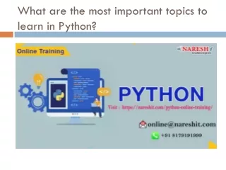 what are the most important topics to learn in python