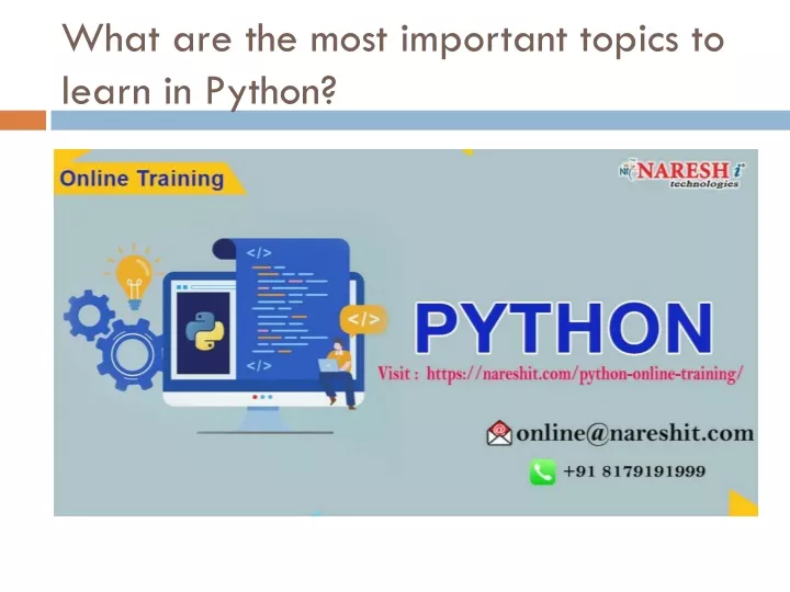 what are the most important topics to learn in python