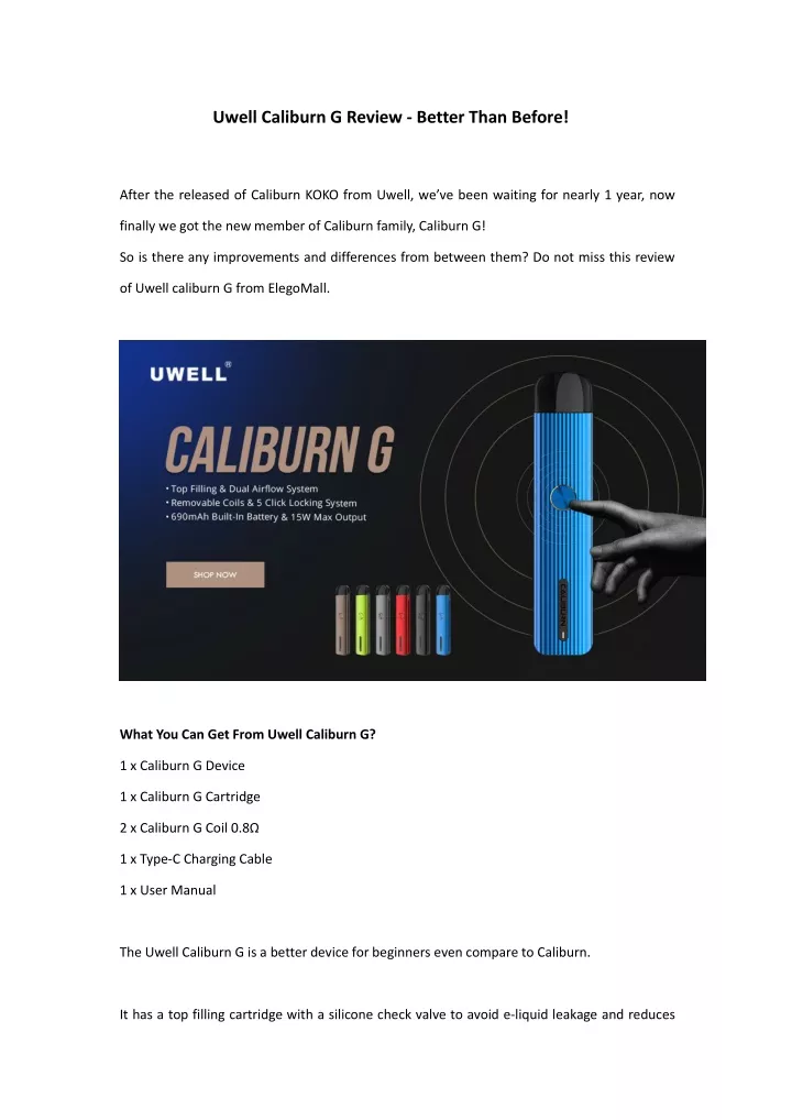 uwell caliburn g review better than before