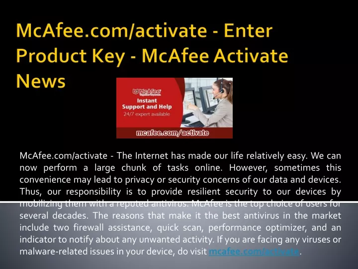 mcafee com activate enter product key mcafee activate news