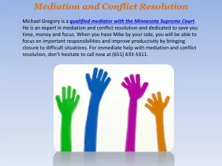 mediation and conflict resolution