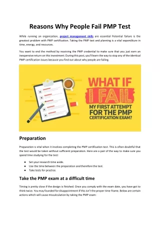 reasons why people fail pmp test
