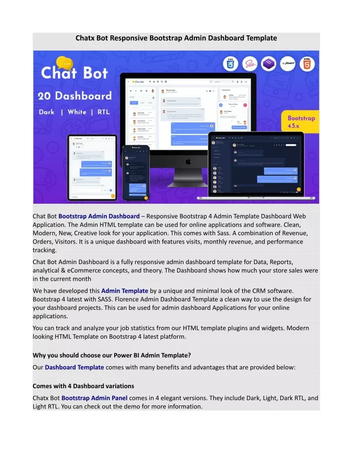 chatx bot responsive bootstrap admin dashboard