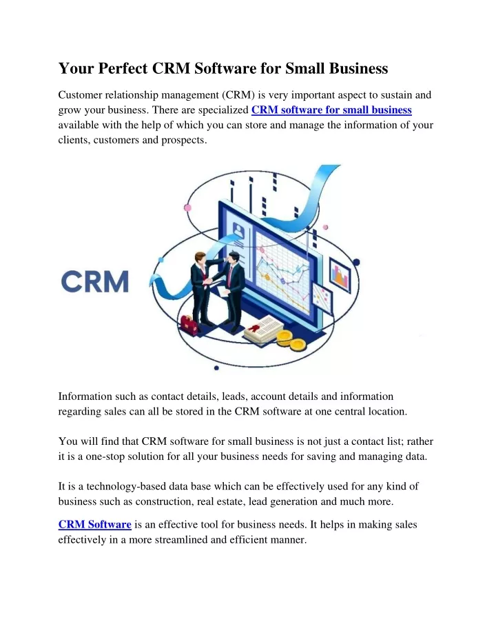 your perfect crm software for small business