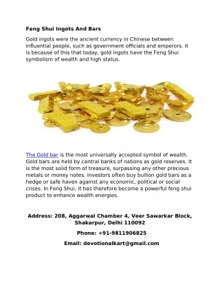 Feng Shui Gold Ingots And Bars