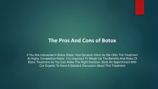 the pros and cons of botox