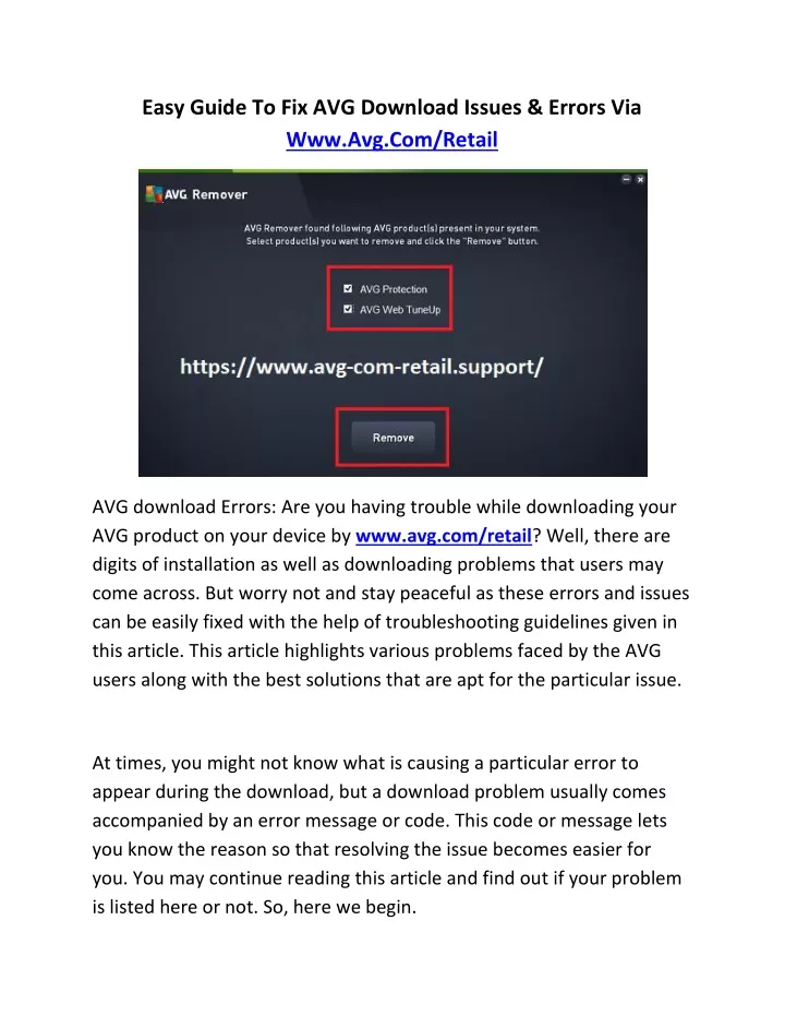 easy guide to fix avg download issues errors