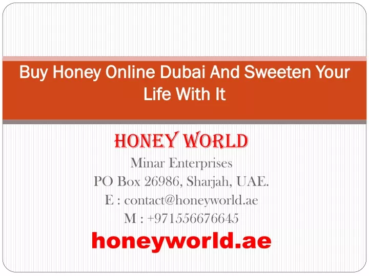 buy honey online dubai and sweeten your life with it