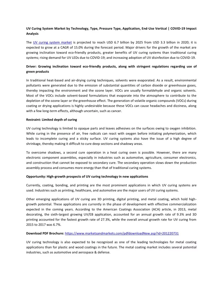 uv curing system market by technology type