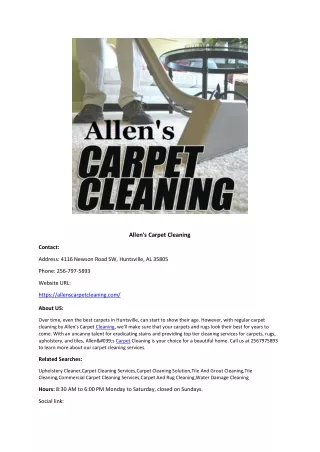 Allen's Carpet Cleaning