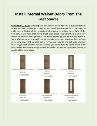 install internal walnut doors from the best source