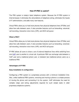 How IP PBX useful?