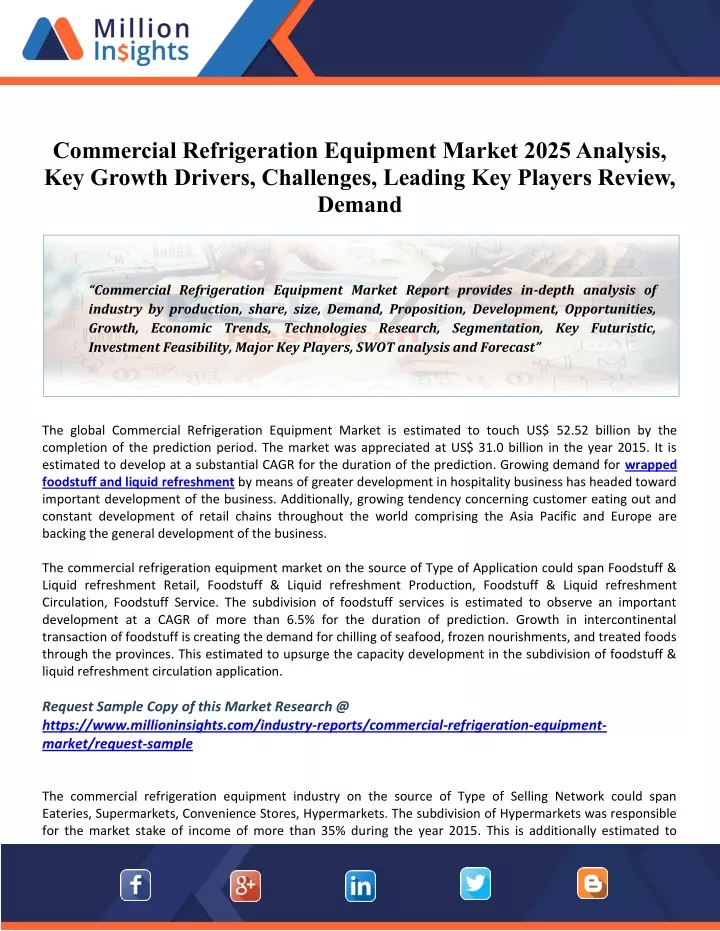 commercial refrigeration equipment market 2025