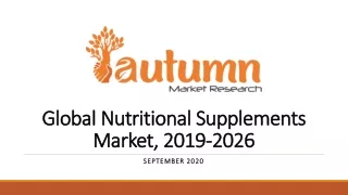 Global Nutritional Supplements Market, 2019-2026