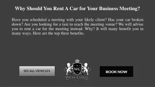 Why Should You Rent A Car for Your Business Meeting?
