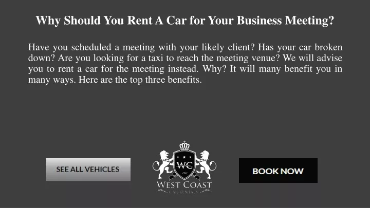 why should you rent a car for your business meeting