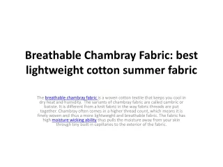 Breathable chambray fabric-best lightweight cotton fabric