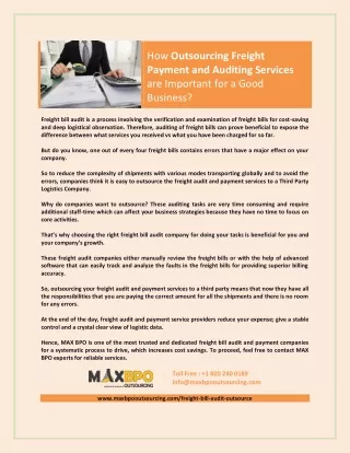 how outsourcing freight payment and auditing