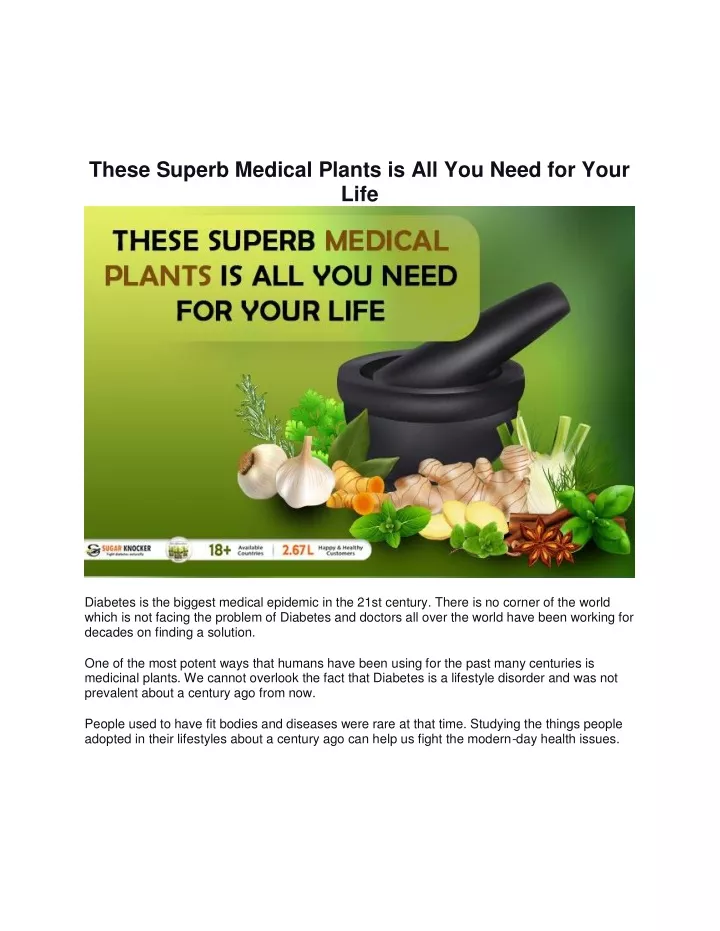 these superb medical plants is all you need