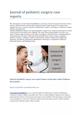 Journal of pediatric surgery case reports