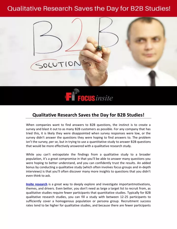qualitative research saves the day for b2b studies