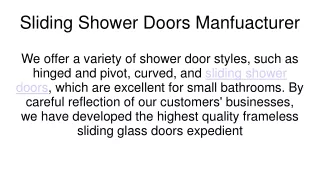 Sliding Shower door manufacturer
