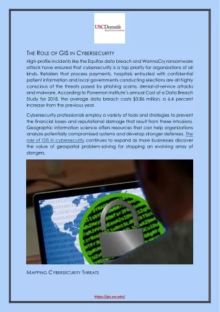 t he r ole of gis in c ybersecurity high profile