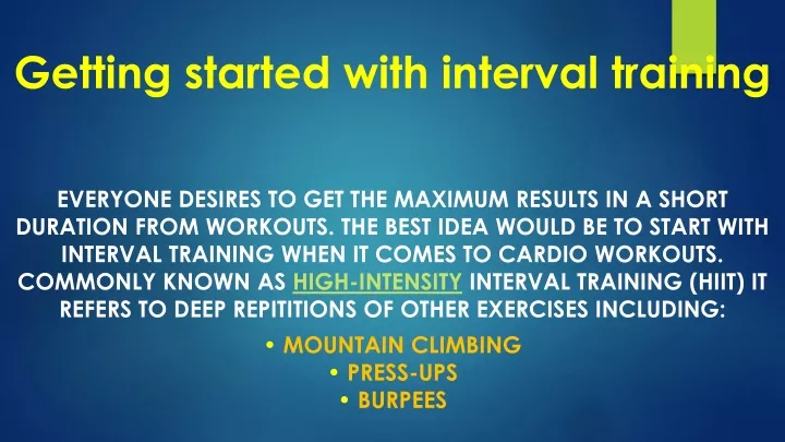 getting started with interval training