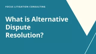 What is Alternative Dispute Resolution? -Focus Litigation Consulting