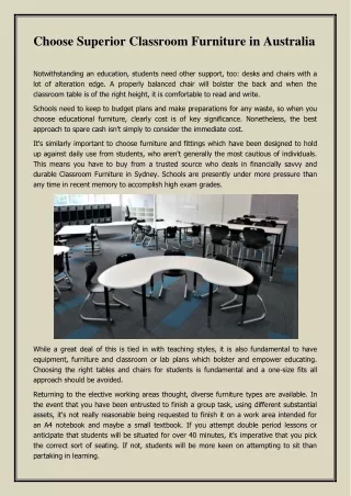 Choose Superior Classroom Furniture in Australia