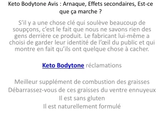 Keto Bodytone - Obtenez plus de votre alimentation aujourd’hui! | Offre spéciale!