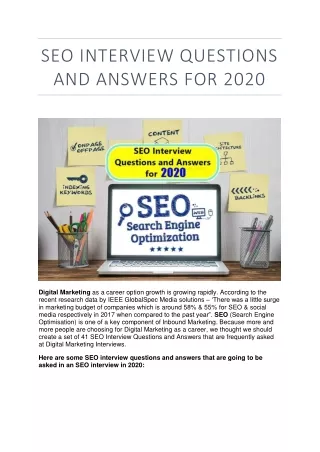 seo interview questions and answers for 2020
