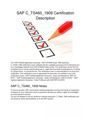 sap c ts460 1909 certification description