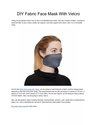 DIY Fabric Face Mask With Velcro