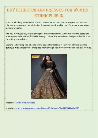 Buy Ethnic Indian Dresses for Women | Ethnicplus.in