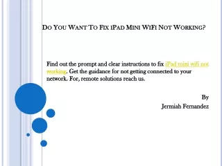 do you want to fix ipad mini wifi not working